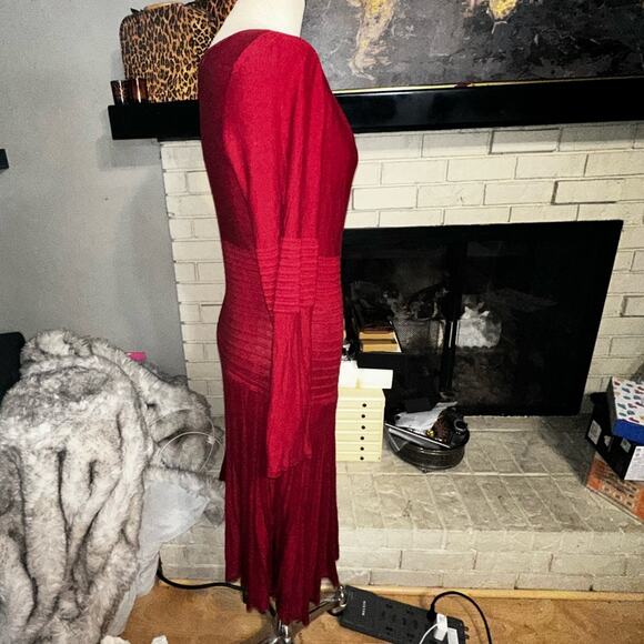 MAX STUDIO Fitted Knit Stretch Delores’s Autumn Rust Long Sleeve Size Large - Picture 9 of 9